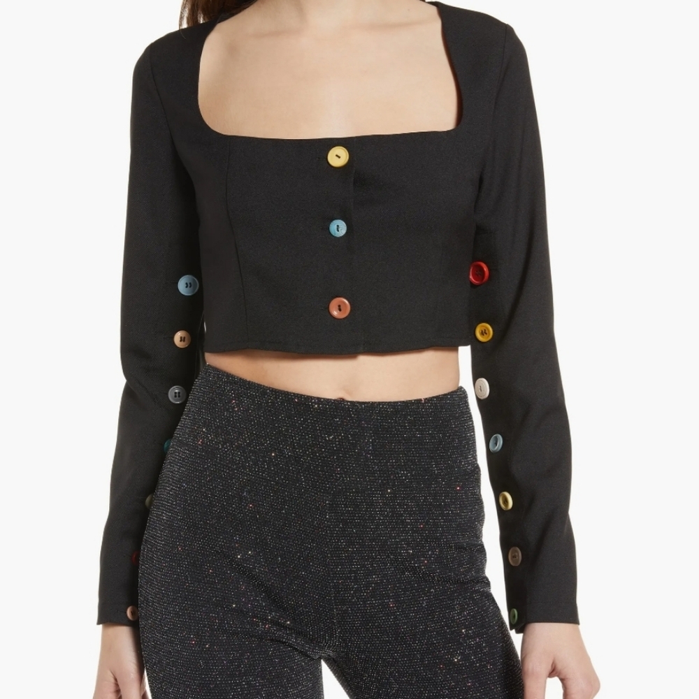 Tyler McGillivary Rainbow Button Noni Crop Top Size 4XL NWT'S